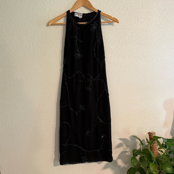 JMD 90s Vintage Beaded High Neck Midi Dress - Picture 5 of 11